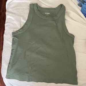Old Navy Olive Snug Crop Tank Top